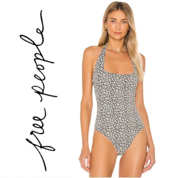 Free People Talk Back Bodysuit in Black Combo - Picture 1 of 12